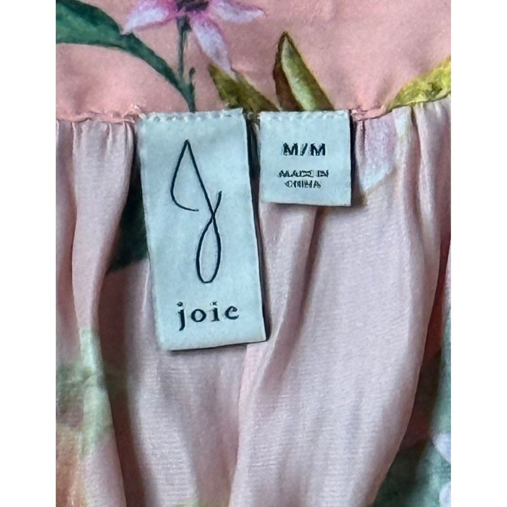 Joie Women's Floral Print Sleeveless Blouse Top, Pink and Orange, Medium‎ - Picture 3 of 7